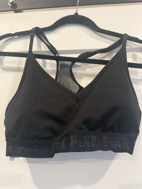 PINK Victoria's Secret Black V-Neck Sport Bra